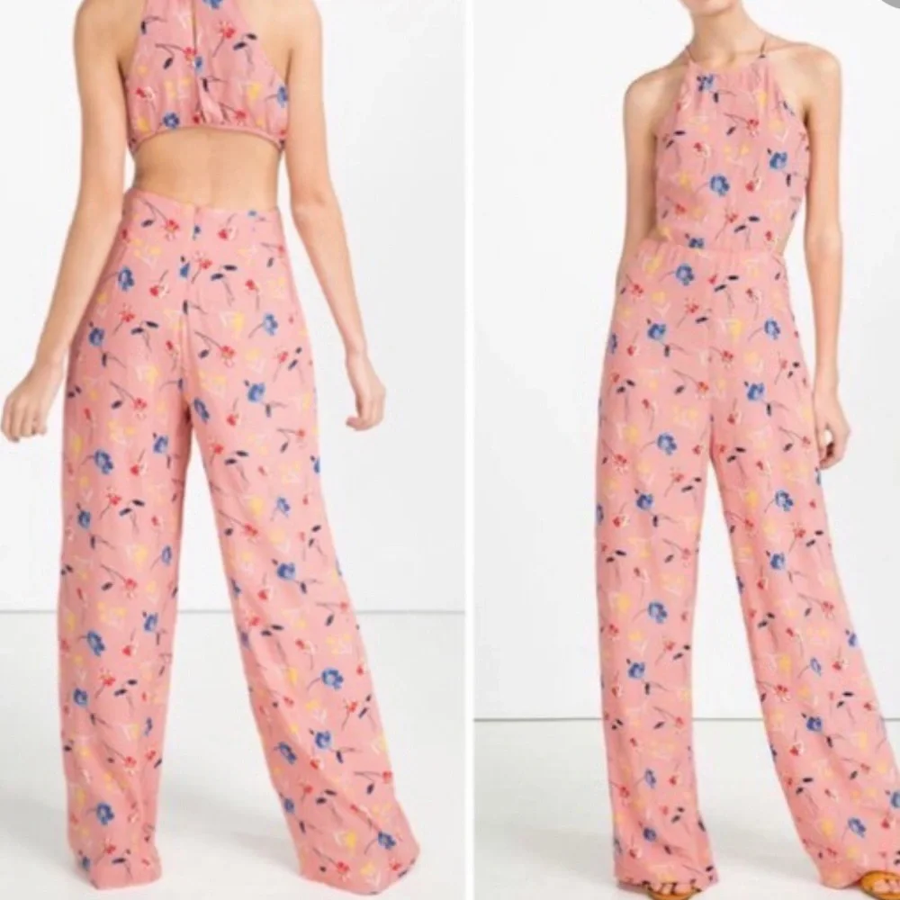 ZARA Floral Cut-Out Pants Jumpsuit NWT - Picture 7 of 9